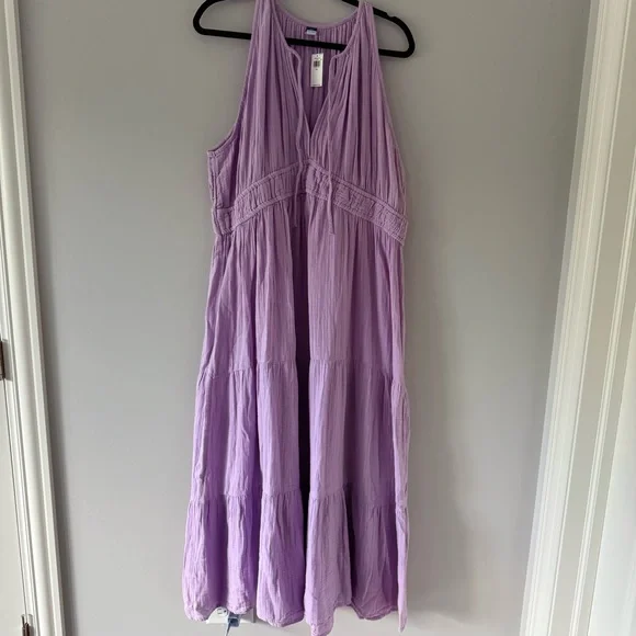 NWT Old Navy Light Purple Pleated Gauze Maxi Dress - Picture 8 of 12